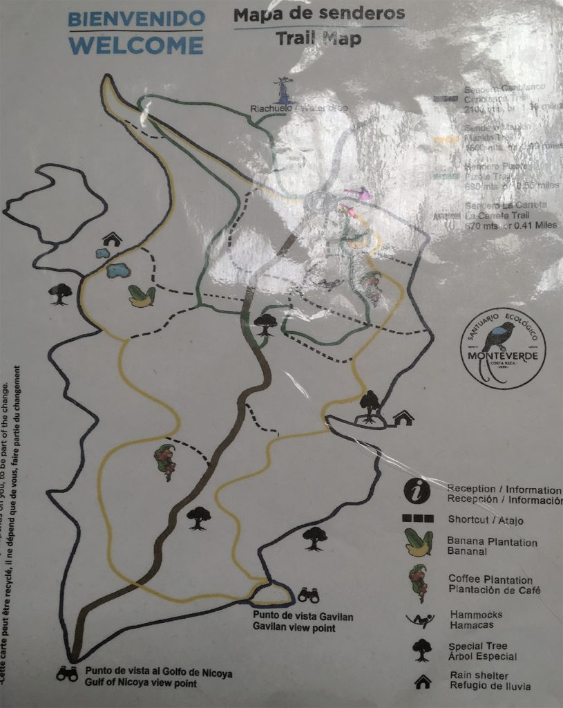 Mapa de senderos Santuario Ecológico
