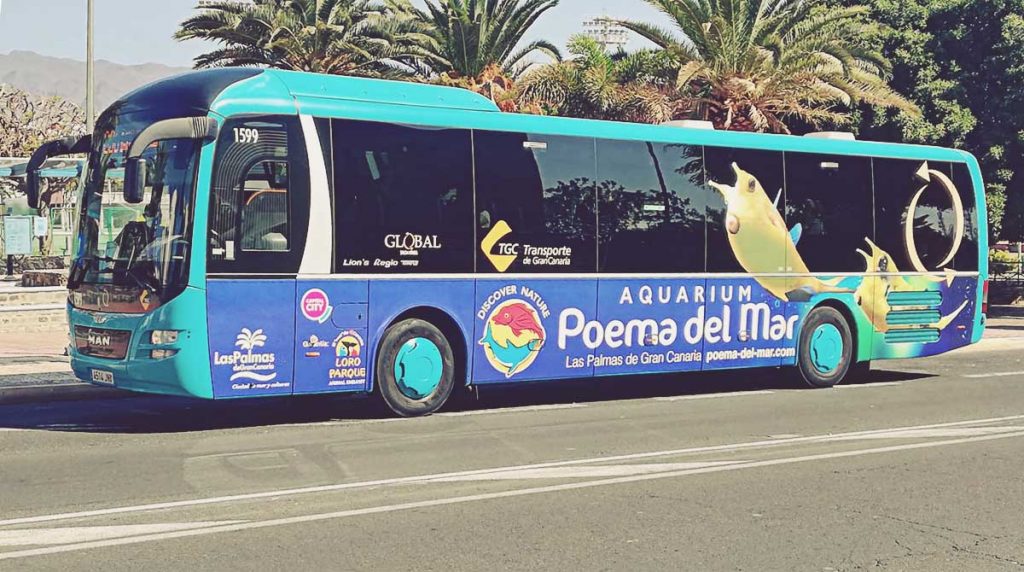 Transporte público en Gran Canaria. Autobús de Global